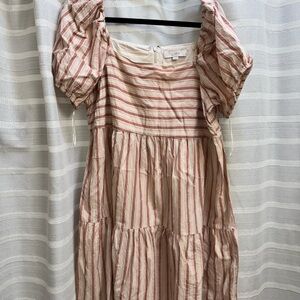Loft striped Dress in Pink and Cream